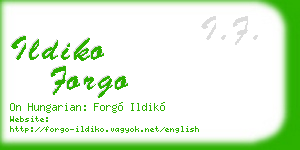 ildiko forgo business card