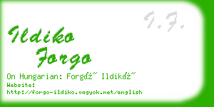 ildiko forgo business card